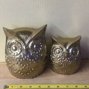New Gold Metal Owls Art